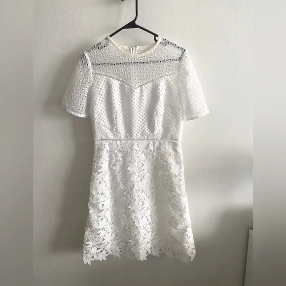 Reiss-heather mixed lace dress size US 8